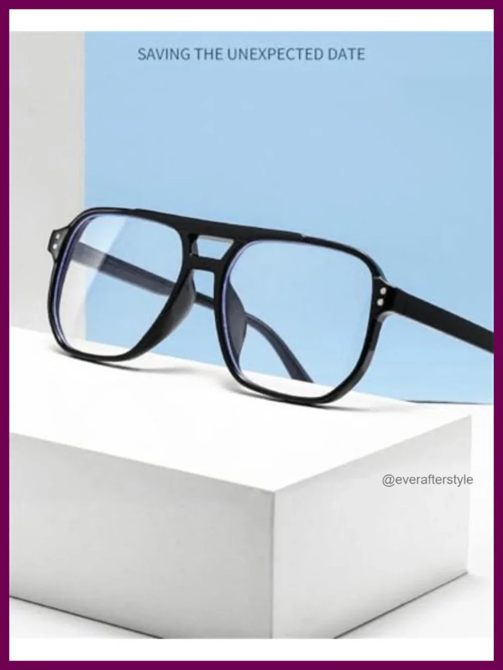 4 Pcs Retro Square Aviator Sunglasses Oversized Blue Light Blocking Eyeglasses